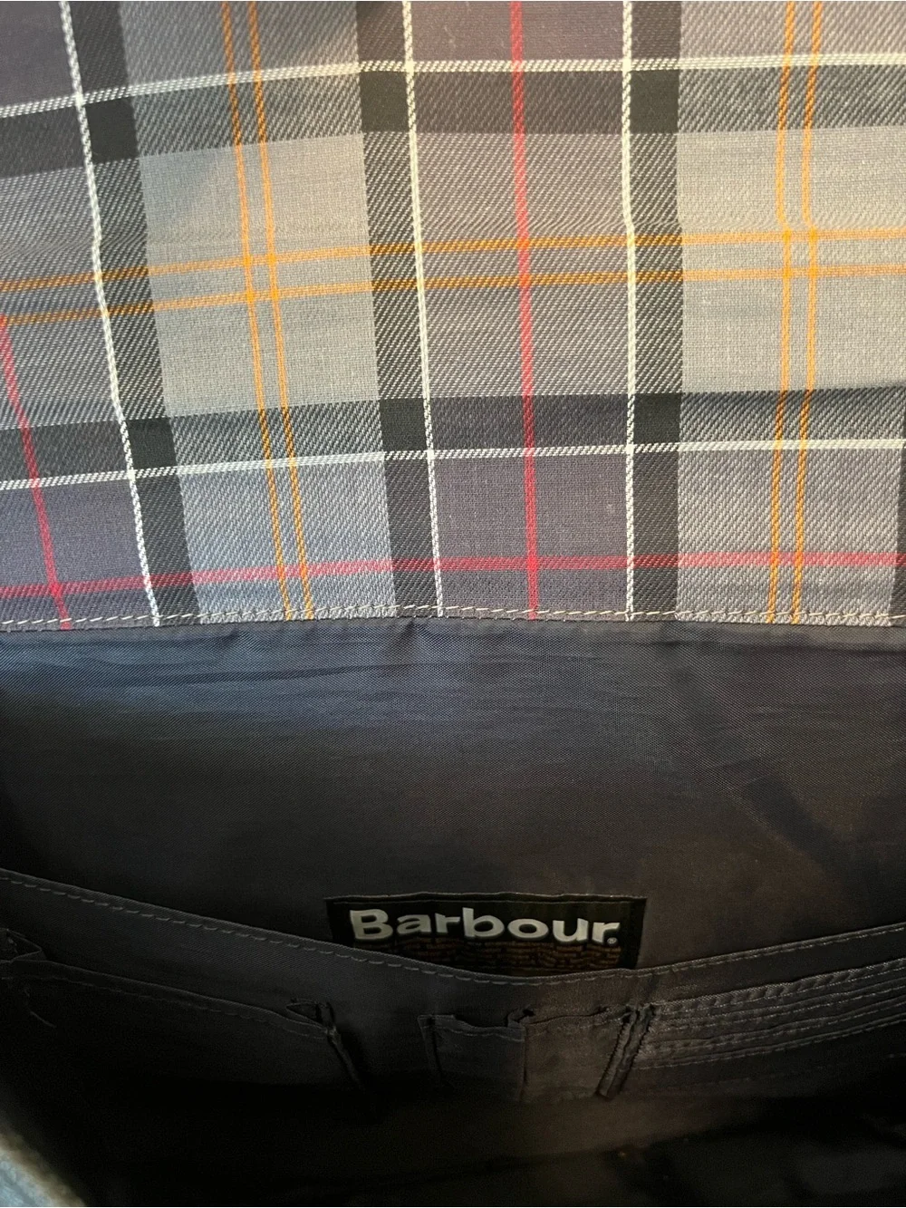 Barbour black leather